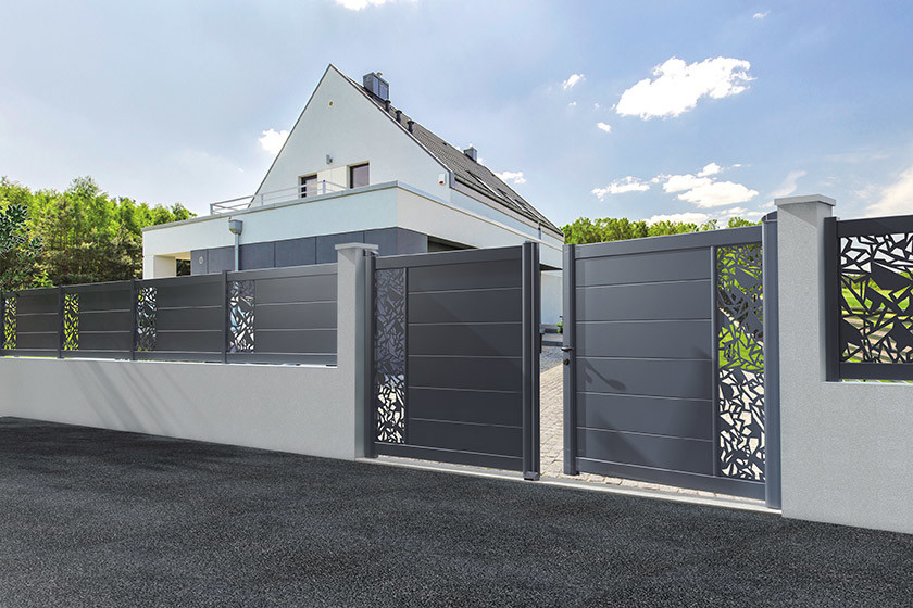Portail alu battant arial decor futuriste